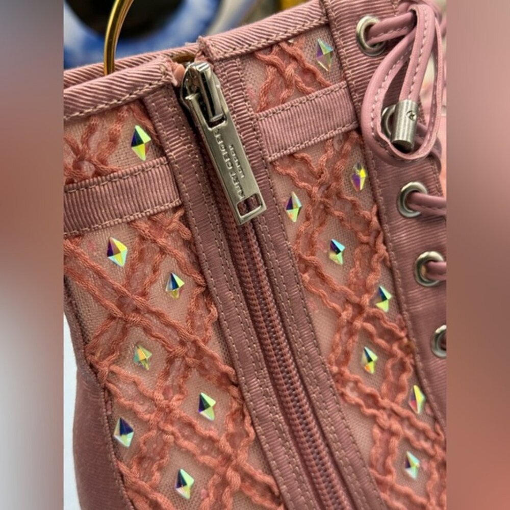 🆕 KURT GEIGER LONDON 🧿 NWOB Embellished Mansion Corset Ankle Boots - Sz 37 US7 - Picture 11 of 16